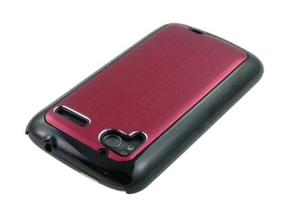 Brushed Aluminium Case for HTC Sensation - Burgundy Red