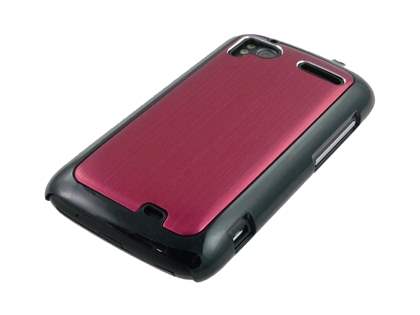 Brushed Aluminium Case for HTC Sensation - Burgundy Red