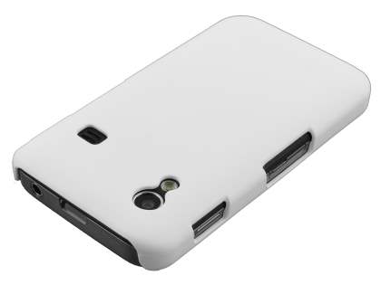 Samsung Galaxy Ace S5830 Rubberised Colour Case plus Screen Protector - Pearl White