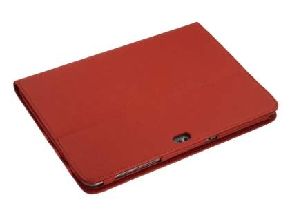 Samsung Galaxy Tab 10.1 Synthetic Leather Flip Case with Dual-Angle Tilt Stand - Red