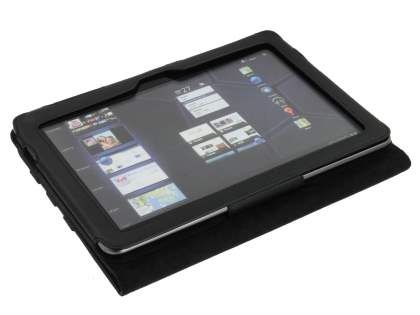 Samsung Galaxy Tab 10.1  Synthetic Leather Flip Case with Dual-Angle Tilt Stand - Black