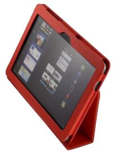 Synthetic Leather Flip Case with Fold-Back Stand for Samsung Galaxy Tab 10.1 - Red