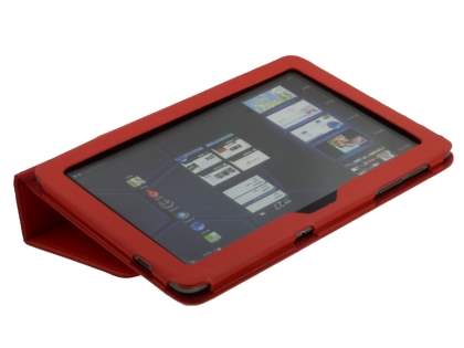 Synthetic Leather Flip Case with Fold-Back Stand for Samsung Galaxy Tab 10.1 - Red