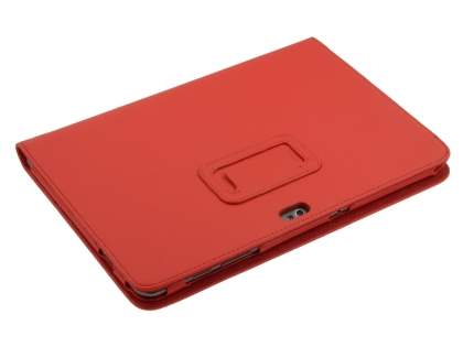 Synthetic Leather Flip Case with Fold-Back Stand for Samsung Galaxy Tab 10.1 - Red