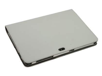Samsung Galaxy Tab 10.1 Synthetic Leather Flip Case with Dual-Angle Tilt Stand - White