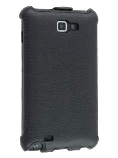 Samsung I9220 Galaxy Note Slim Synthetic Leather Flip Case - Classic Black Leather Flip Case