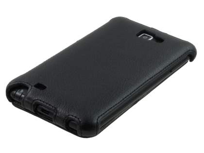 Samsung I9220 Galaxy Note Slim Synthetic Leather Flip Case - Classic Black