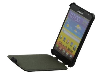 Samsung I9220 Galaxy Note Slim Synthetic Leather Flip Case - Classic Black