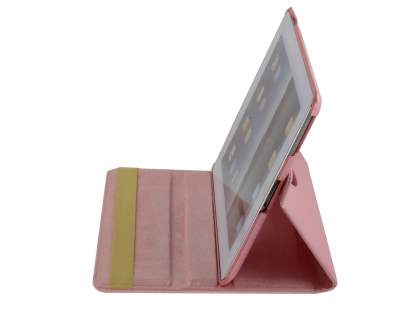 iPad 2/3/4 VELOCITY Synthetic Leather 360° Swivel Flip Case - Pink