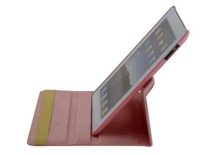 iPad 2/3/4 VELOCITY Synthetic Leather 360° Swivel Flip Case - Pink