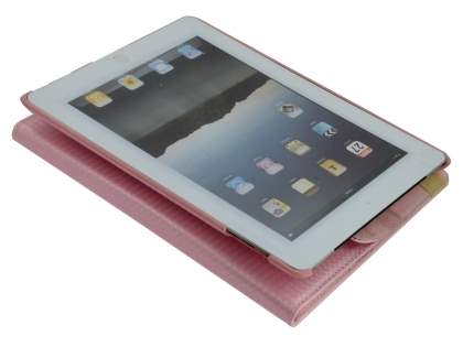 iPad 2/3/4 VELOCITY Synthetic Leather 360° Swivel Flip Case - Pink