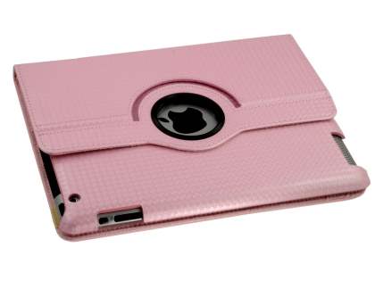 iPad 2/3/4 VELOCITY Synthetic Leather 360° Swivel Flip Case - Pink