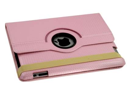 iPad 2/3/4 VELOCITY Synthetic Leather 360° Swivel Flip Case - Pink