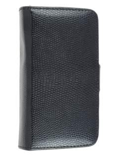 Samsung I9100 Galaxy S2  Synthetic Snakeskin leather Wallet Case - Classic Black
