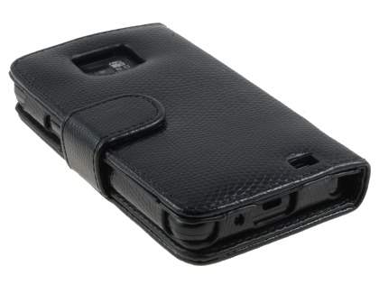 Samsung I9100 Galaxy S2  Synthetic Snakeskin leather Wallet Case - Classic Black