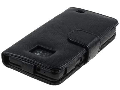 Samsung I9100 Galaxy S2  Synthetic Snakeskin leather Wallet Case - Classic Black