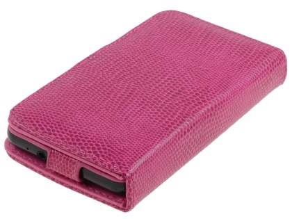 Samsung I9100 Galaxy S2  Synthetic Snakeskin leather Wallet Case - Hot Pink