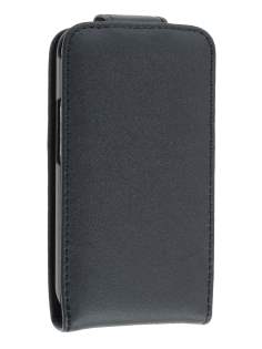 Samsung S5830 Galaxy Ace Genuine Leather Flip Case - Black