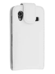 Samsung S5830 Galaxy Ace Genuine Leather Flip Case - White