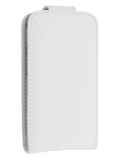 Samsung S5830 Galaxy Ace Genuine Leather Flip Case - White