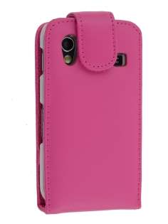 Samsung S5830 Galaxy Ace Genuine Leather Flip Case - Pink