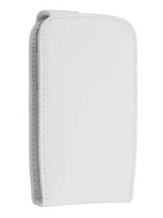 Samsung S5570 Galaxy Mini Genuine Leather Flip Case - White