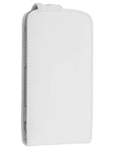 Genuine Leather Flip Case for HTC Sensation - White