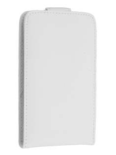 Genuine Leather Flip Case for HTC HD7 - White