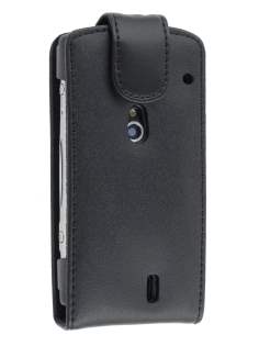 Genuine Leather Flip Case for Sony Ericsson XPERIA Neo - Classic Black Genuine Leather Flip Case for Sony Ericsson XPERIA Neo - Classic Black