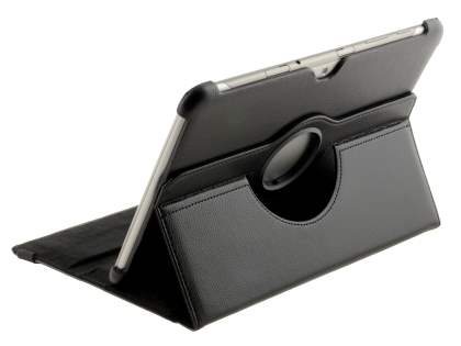 VELOCITY Synthetic Leather Swivel Flip Case for Samsung Galaxy Tab 10.1 - Black