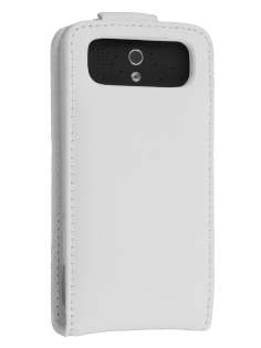 Genuine Leather Flip Case for HTC Legend - White