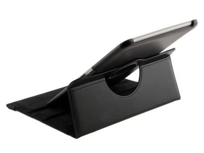 VELOCITY Synthetic Leather Swivel Flip Case for Samsung Galaxy Tab 10.1 - Black