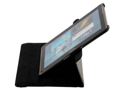 VELOCITY Synthetic Leather Swivel Flip Case for Samsung Galaxy Tab 10.1 - Black