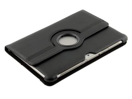 VELOCITY Synthetic Leather Swivel Flip Case for Samsung Galaxy Tab 10.1 - Black