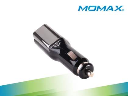 MOMAX Super 1A Car Charger & 30-pin to USB-A Cable for Apple - Black