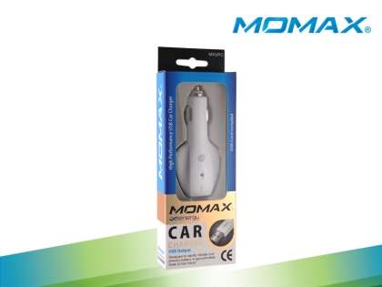 MOMAX Super 1A Car Charger & 30-pin to USB-A Cable for Apple - White