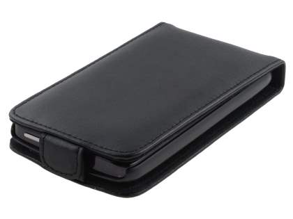 Genuine Leather Flip Case for HTC HD7 - Black