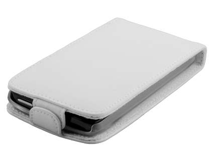 Genuine Leather Flip Case for HTC HD7 - White