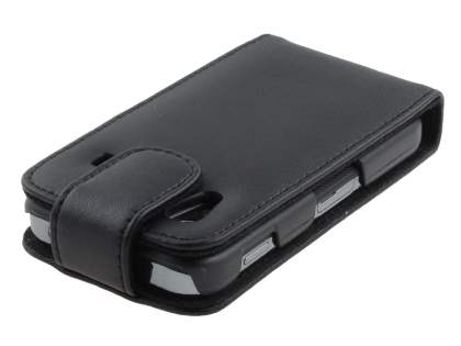 Samsung S5830 Galaxy Ace Genuine Leather Flip Case - Black