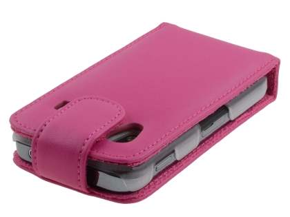 Samsung S5830 Galaxy Ace Genuine Leather Flip Case - Pink