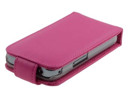 Samsung S5830 Galaxy Ace Genuine Leather Flip Case - Pink