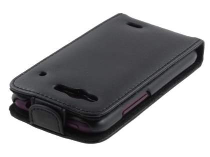 HTC Rhyme Genuine Leather Flip Case - Black