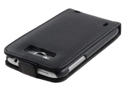 HTC Sensation XL Genuine Leather Flip Case - Black