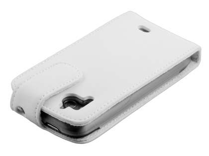 Genuine Leather Flip Case for HTC Sensation - White