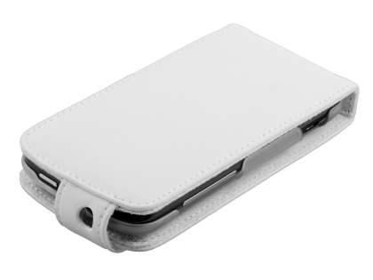 Genuine Leather Flip Case for HTC Sensation - White