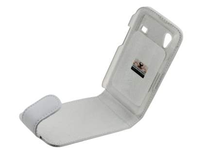 Samsung S5830 Galaxy Ace Genuine Leather Flip Case - White