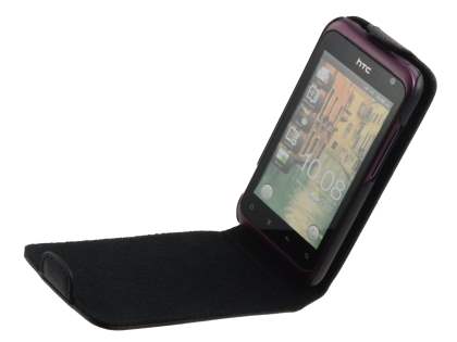 HTC Rhyme Genuine Leather Flip Case - Black