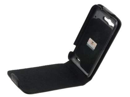 HTC Rhyme Genuine Leather Flip Case - Black