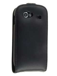 Samsung I9023 Google Nexus S Genuine Leather Flip Case - Black