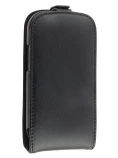 Samsung I9023 Google Nexus S Genuine Leather Flip Case - Black